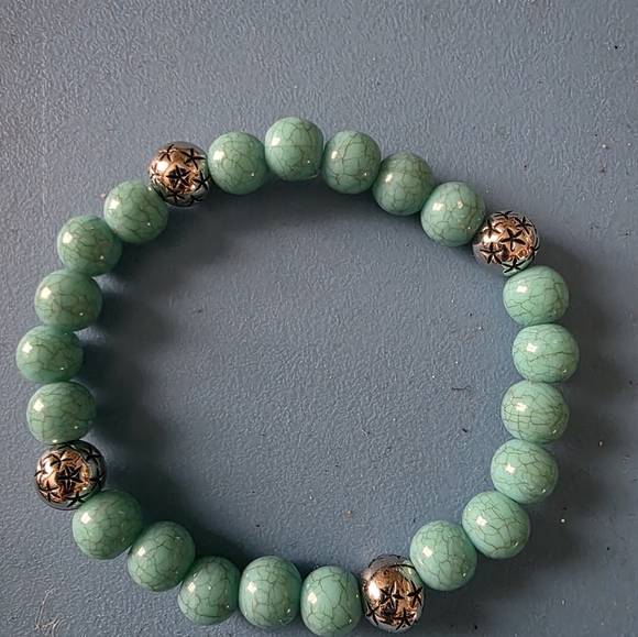 Six Elegant Multicolor Beaded Stretch Bracelet Set - Picture 4 of 7